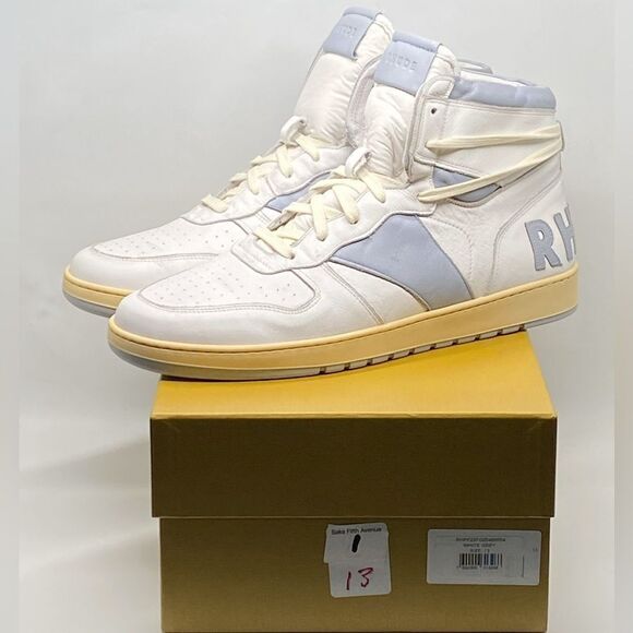 Rhude Rhecess Worn Out Effect High Top Sneakers size 13 - Picture 13 of 14